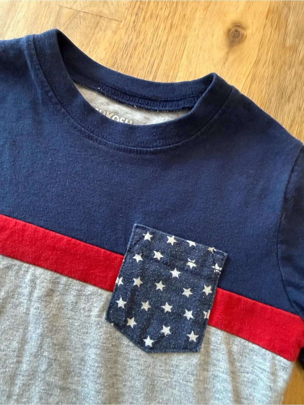OshKosh B’gosh Toddler Boys Patriotic Pocket Tee 3T | Red White Blue Shirt